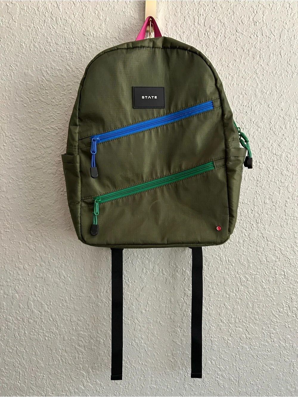 STATE Ripstop Kane Kids Travel Olive Diagonal Zipper Backpack